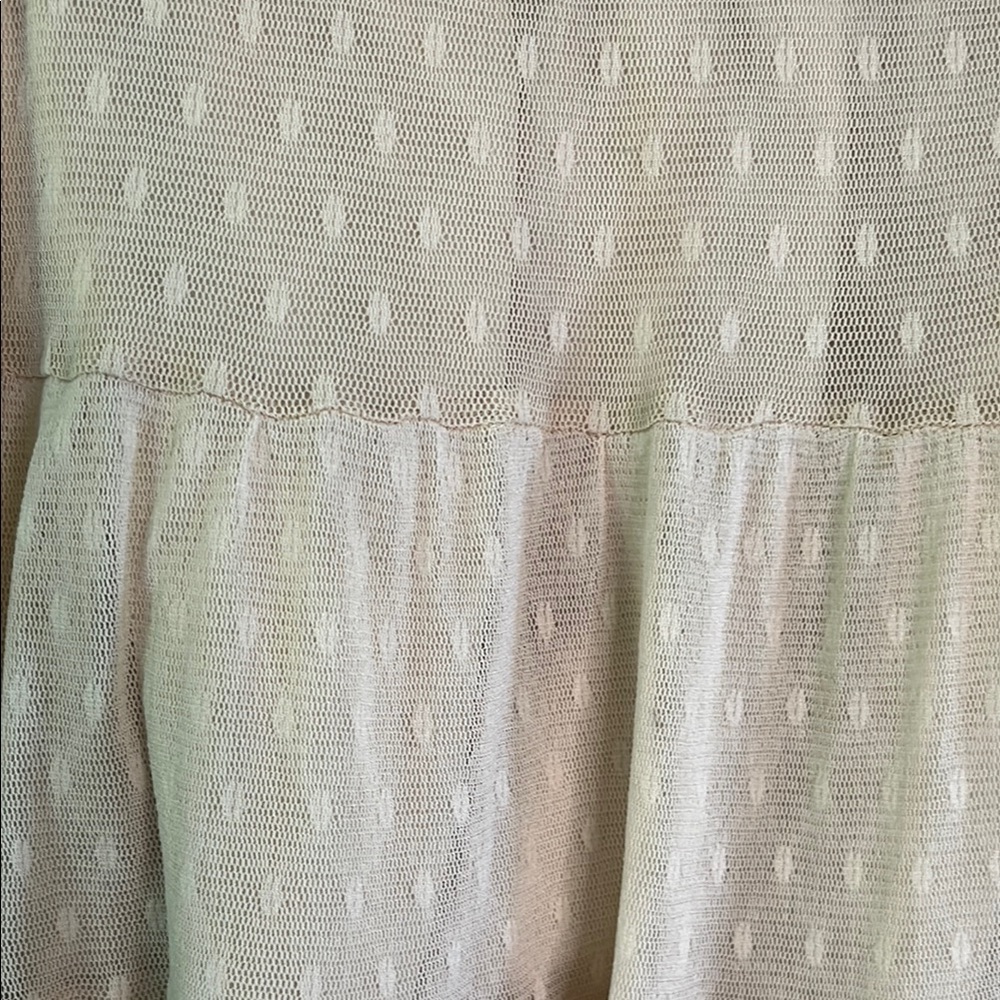 FREE PEOPLE ivory cream tiered Lacey lined short skirt Medium - Picture 2 of 7